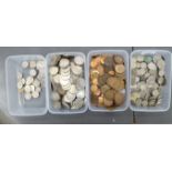 Uncollated pre-decimal and later British coins: to include two shillings and sixpences CS