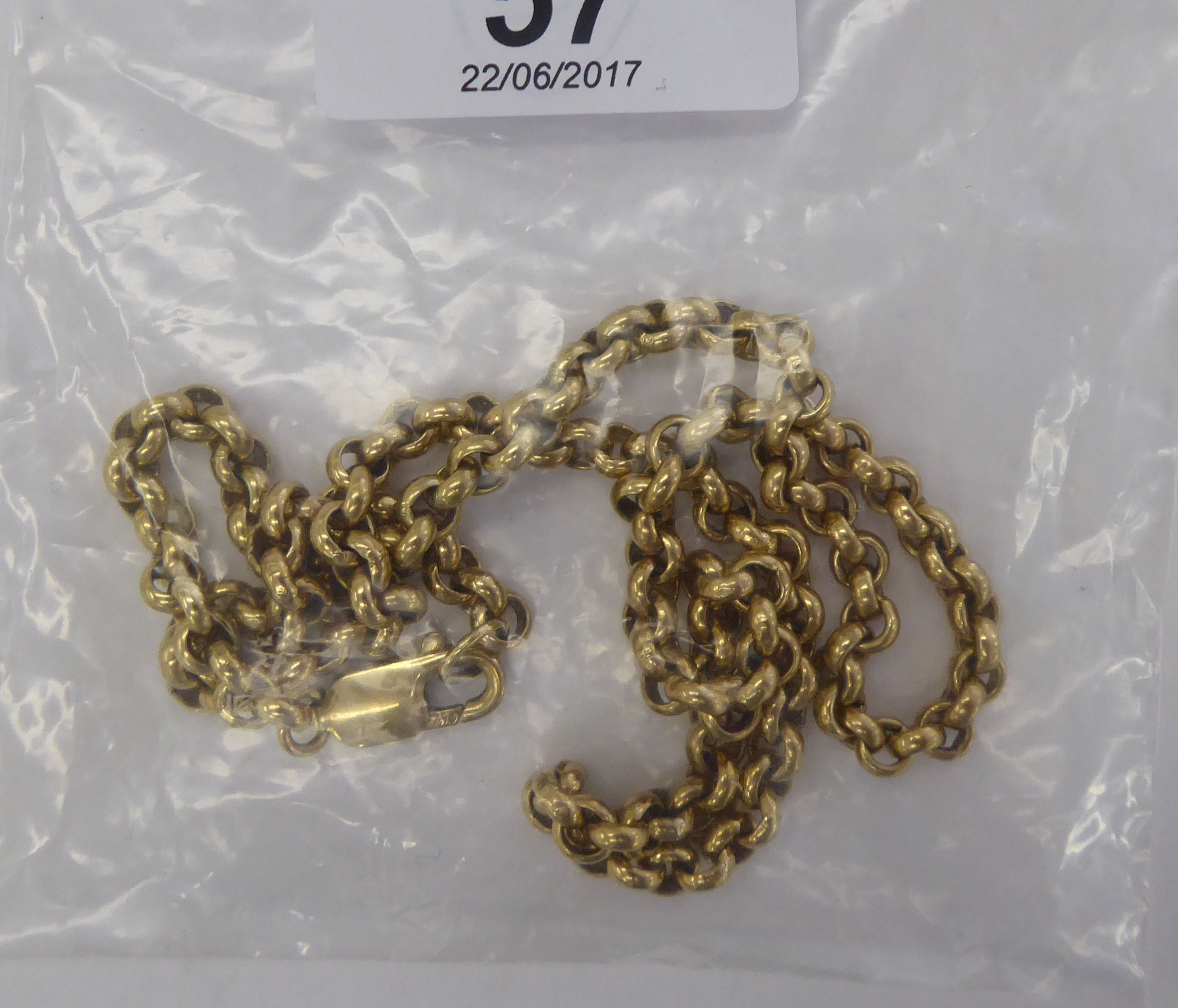 A 9ct gold belcher link neckchain 11