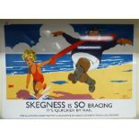 A printed metal sign 'Skegness is so Bracing' 20'' x 26'' RAB