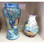 A modern Moorcroft pottery vase of bulbous form,