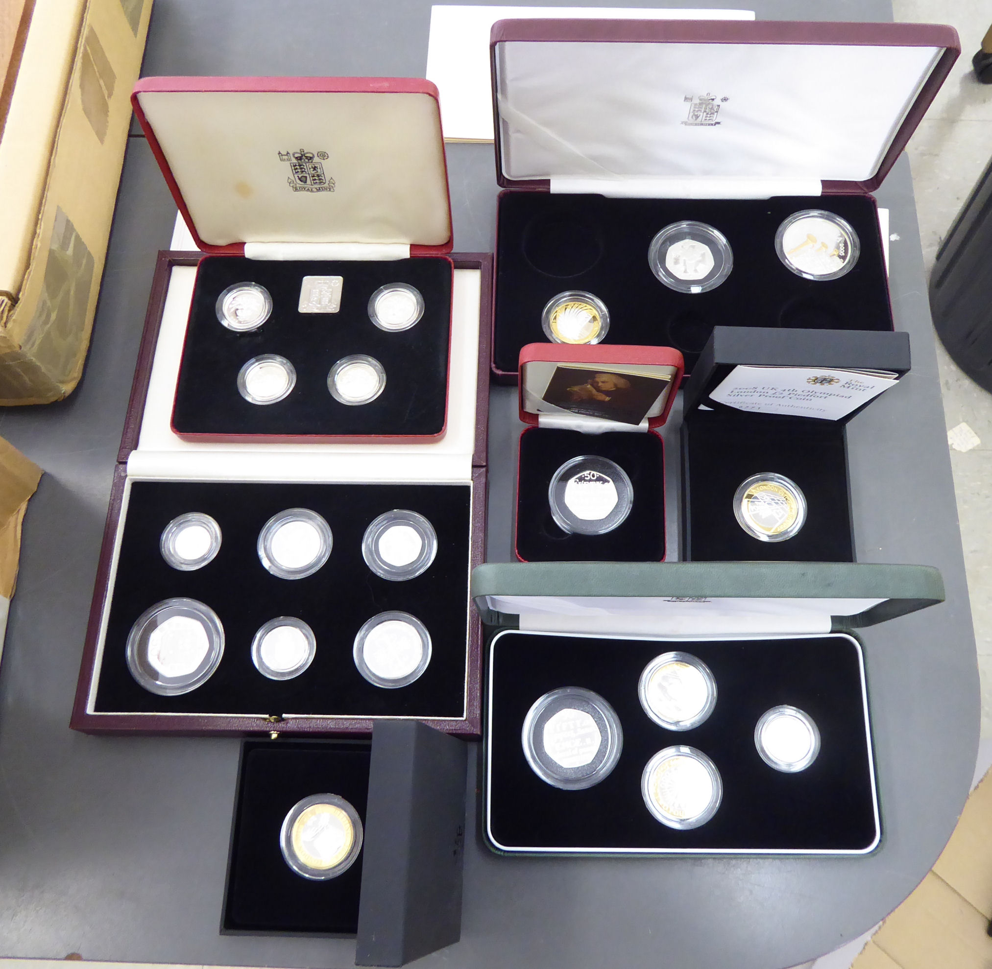 Franklin Mint and other proof coins: to include 'The Silver Piedfort Six Coin Collection' boxed