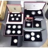 Franklin Mint and other proof coins: to include 'The Silver Piedfort Six Coin Collection' boxed