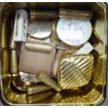 'Vintage' gilt metal compacts;