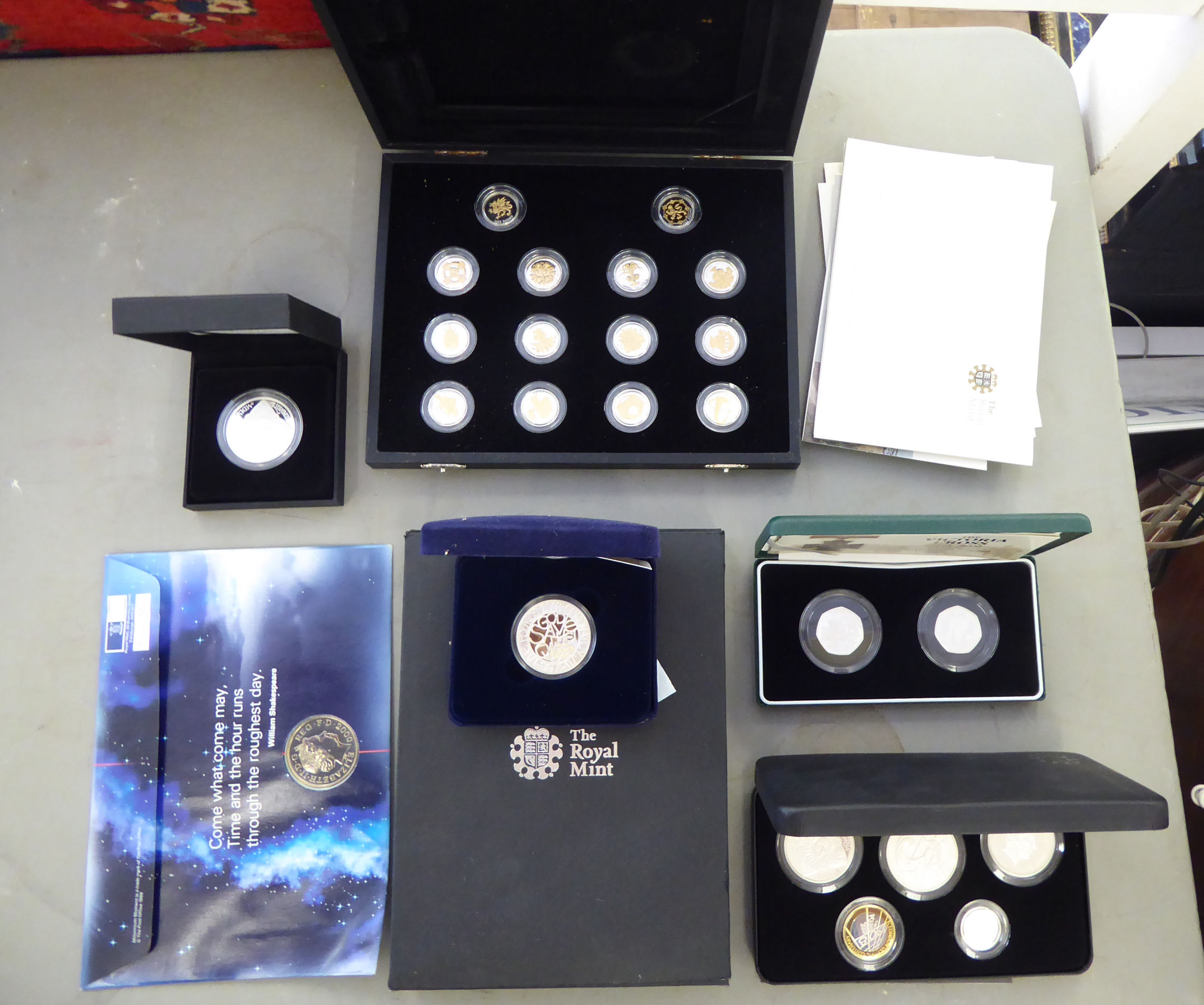 Franklin Mint and other proof coins: to include 'The 2008 Royal Shield of Arms' boxed with