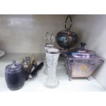 Metalware: to include a late Victorian silver plated spirit kettle,