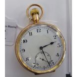 A 9ct gold cased open faced pocket watch,