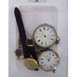 Watches: to include a mid 20thC lady's gold plated and stainless steel cased wristwatch,