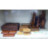 20thC boxes and wooden collectables: to include a cushion moulded burr walnut tobacco box 4.