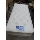 A divan bed base with two long drawers and a Silent Night Miracoil 3 single mattress 36''w