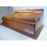 A late Victorian mahogany writing box with decoratively engraved and cast gilt metal mounts,