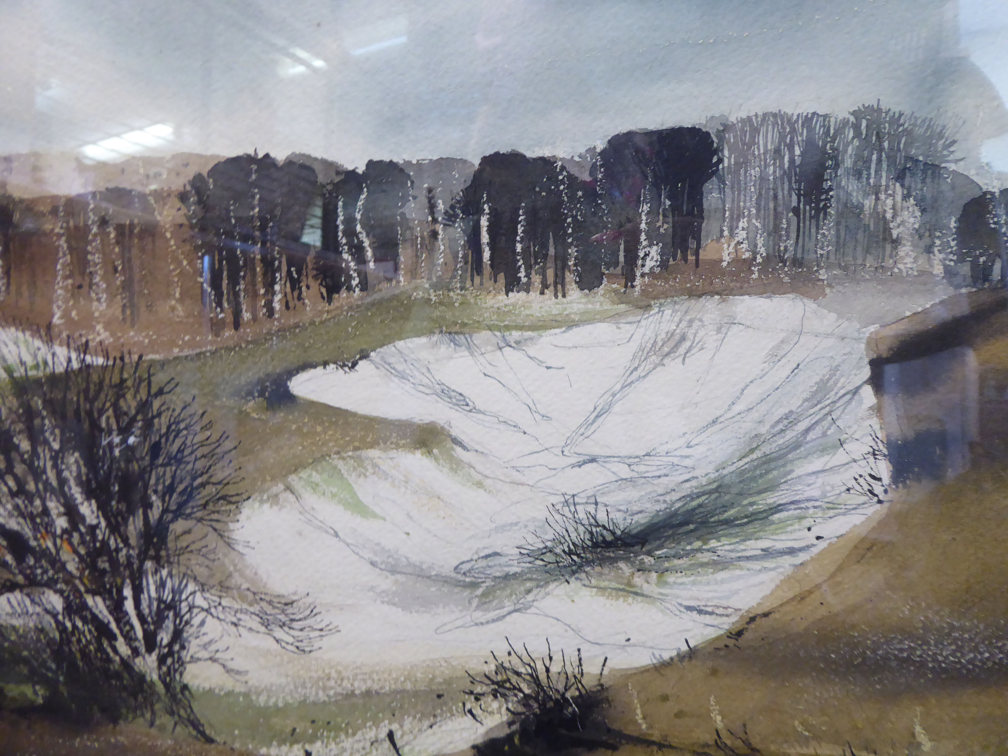 Ronald Maddox - a landscape with a chalk quarry watercolour bears a signature 17'' x 23'' framed - Image 3 of 4