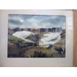 Ronald Maddox - a landscape with a chalk quarry watercolour bears a signature 17'' x 23'' framed