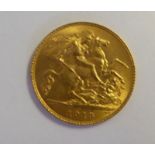 A George V half sovereign,