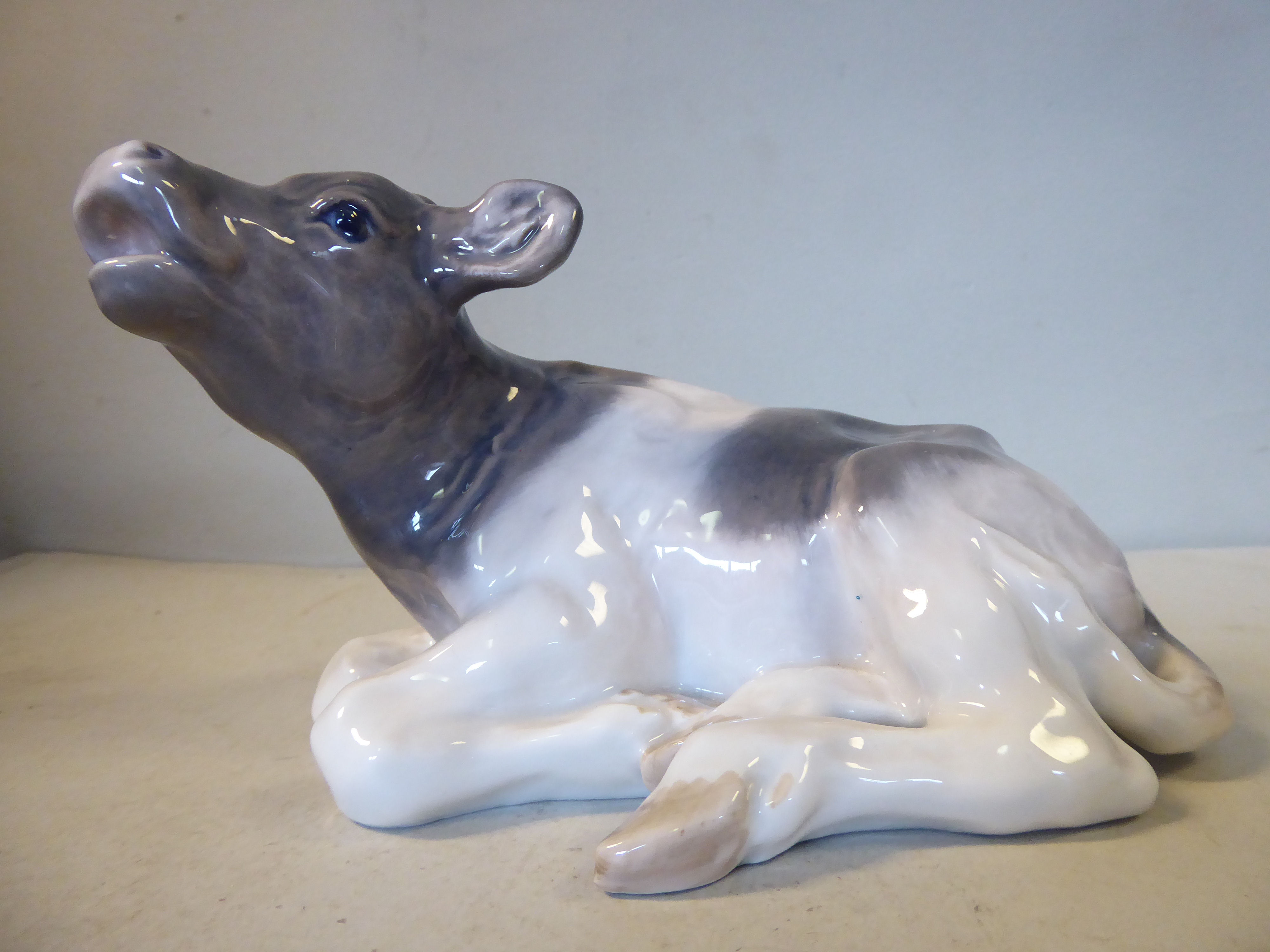 A Royal Copenhagen porcelain model 'Calf' by Knud Kyhin, no.