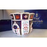 A Royal Crown Derby bone china Gardenia planter, decorated in the Old Imari pattern no.1128 5.