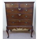A George III oak chest-on-stand,