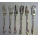 A set of six silver cake forks with cast bellflower terminals BBS Birmingham 1930