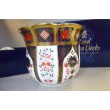 A Royal Crown Derby bone china Gardenia planter, decorated in the Old Imari pattern no.1128 5.