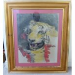 GC Kett - a study of the head on a tiger skin rug watercolour bears a signature & dated 1907 23.