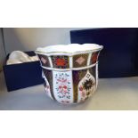 A Royal Crown Derby bone china Gardenia planter, decorated in the Old Imari pattern no.1128 5.