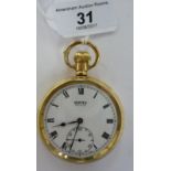An early 20thC Vertex gold plated pocket watch,