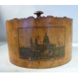 A late 19thC turned maplewood spice box,
