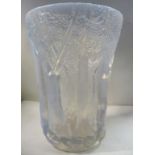 A 1930s French irridescent glass vase of tapered form,