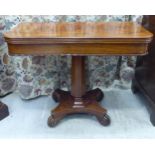 An early Victorian mahogany tea table, the rotating,