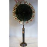 A late Victorian black enamelled and lacquered brass candlestick design Days Patent table fan,