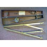 A mid 19thC W&S Jones, Holborn, London lacquered brass pantograph in a fitted wooden case,