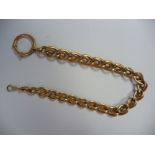 A 14ct gold graduated double curb link watch chain,
