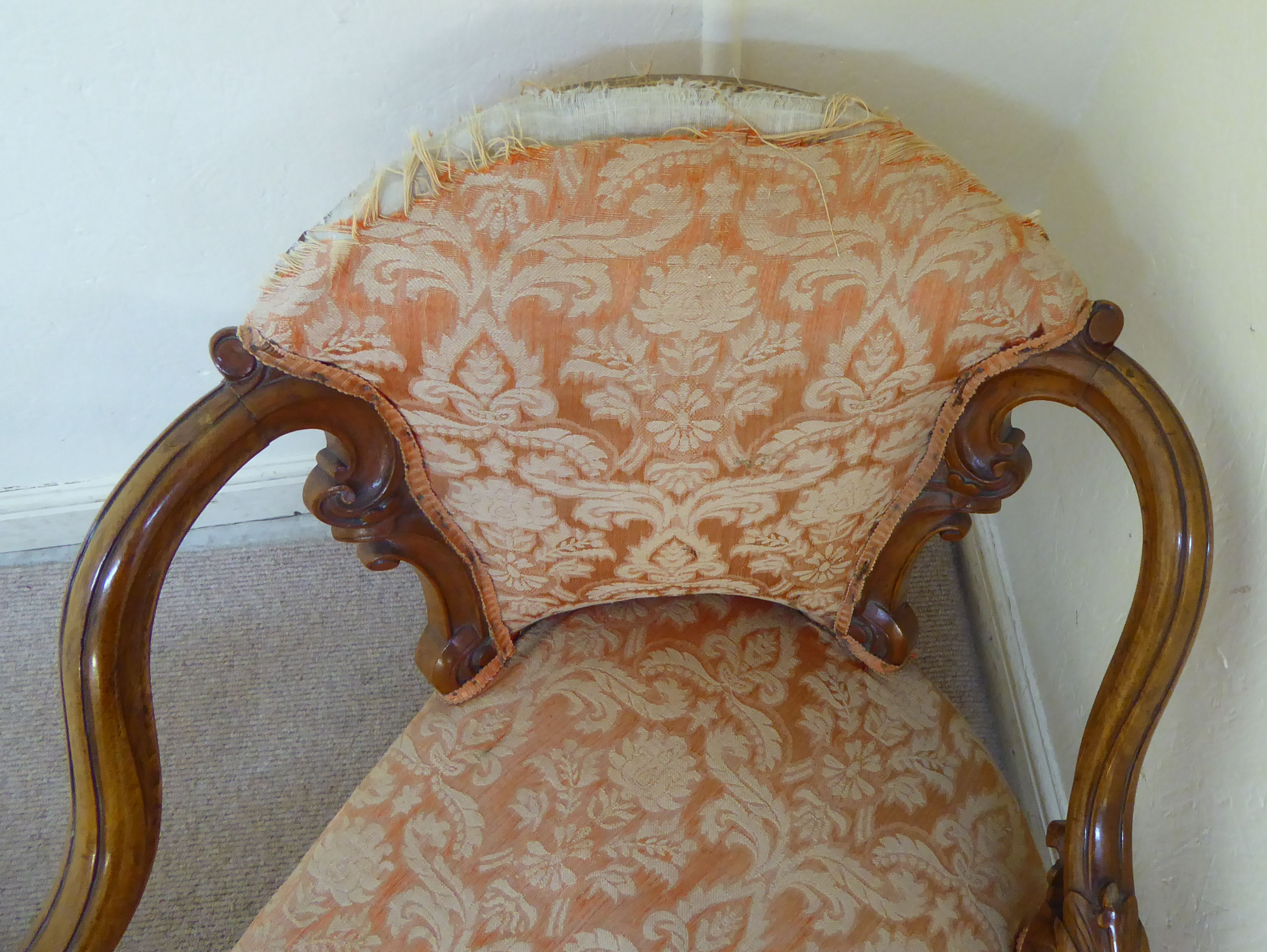 A late Victorian walnut framed double end salon settee, - Image 6 of 10