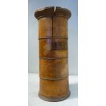 A late 19thC turned boxwood four part spice tower 8''h 52