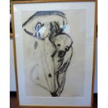 Dennis Creffield - 'Mother and Child' charcoal on paper bears a signature & dated '85 with labels