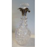 An Edwardian slice, facet and hobnail cut crystal,
