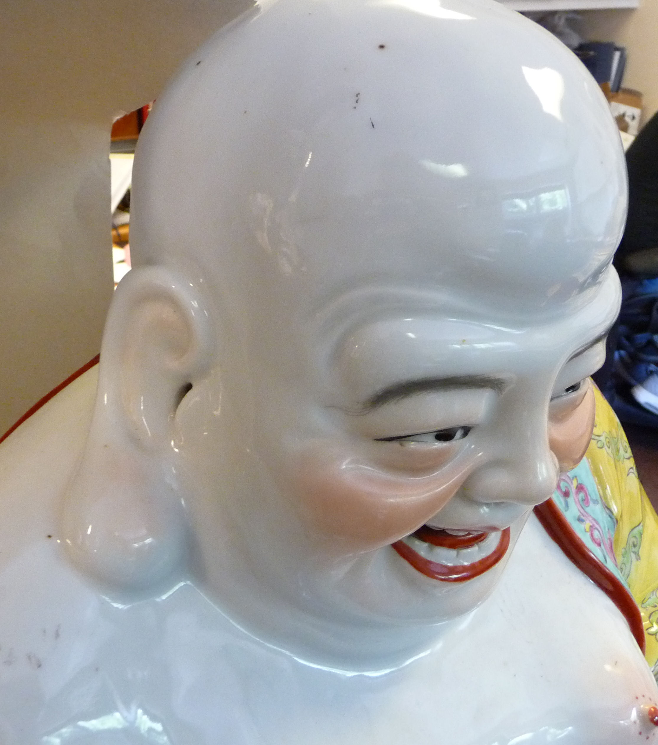 A 20thC porcelain figure, a seated Buddha, - Image 8 of 10