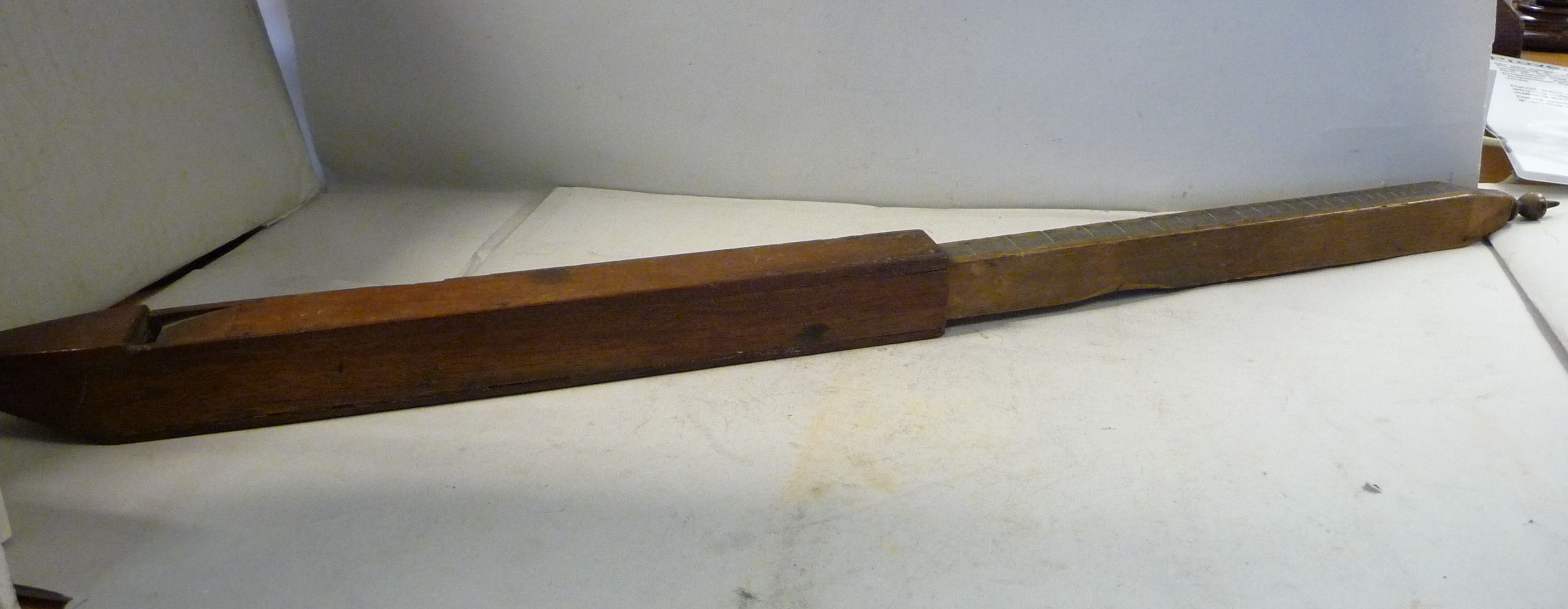 A mid 19thC mahogany pitch pipe with a vase turned finial 17''L - Image 8 of 12