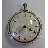 A George III silver pair cased pocket watch (IM Birmingham 1806) the single fusee movement,