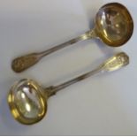 A pair of George IV silver fiddle,