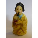 A Royal Worcester china 'Japanese Girl' candle snuffer,