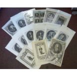 An uncollated folio collection of 18thC portrait studies, viz.