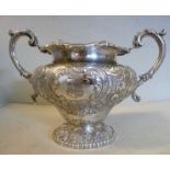 An early Victorian silver pedestal sugar basin of tapered,