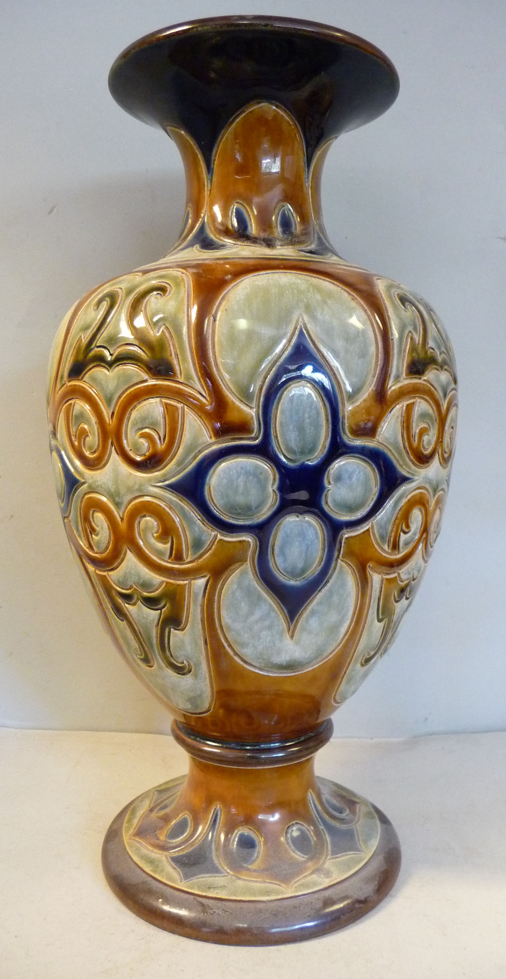 A Royal Doulton stoneware vase of shouldered, ovoid form with a narrow neck and flared rim, - Image 2 of 10