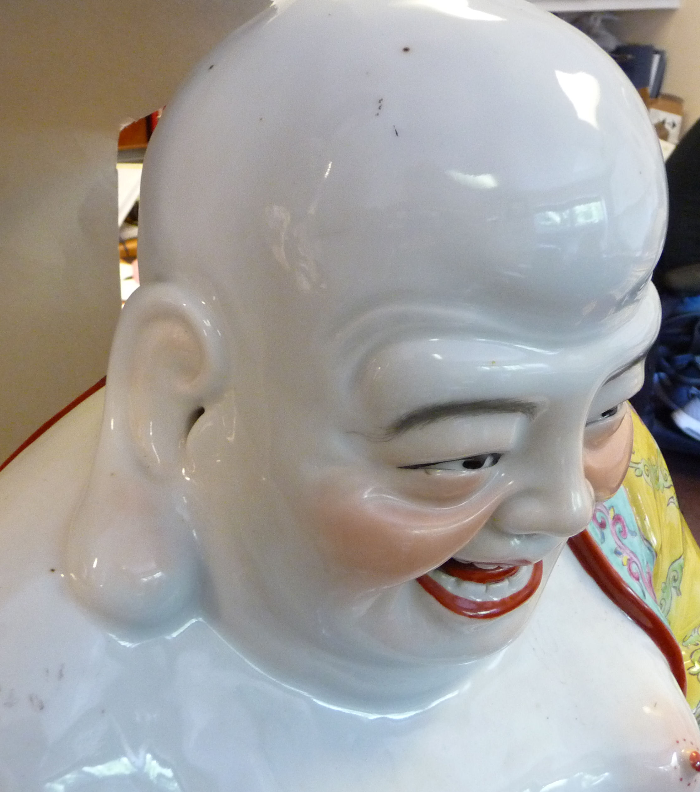 A 20thC porcelain figure, a seated Buddha, - Image 7 of 10