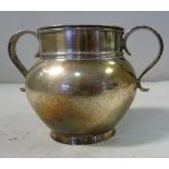 A mid Victorian silver twin handled pot with an upstand rim George Fox London 1876 6''h