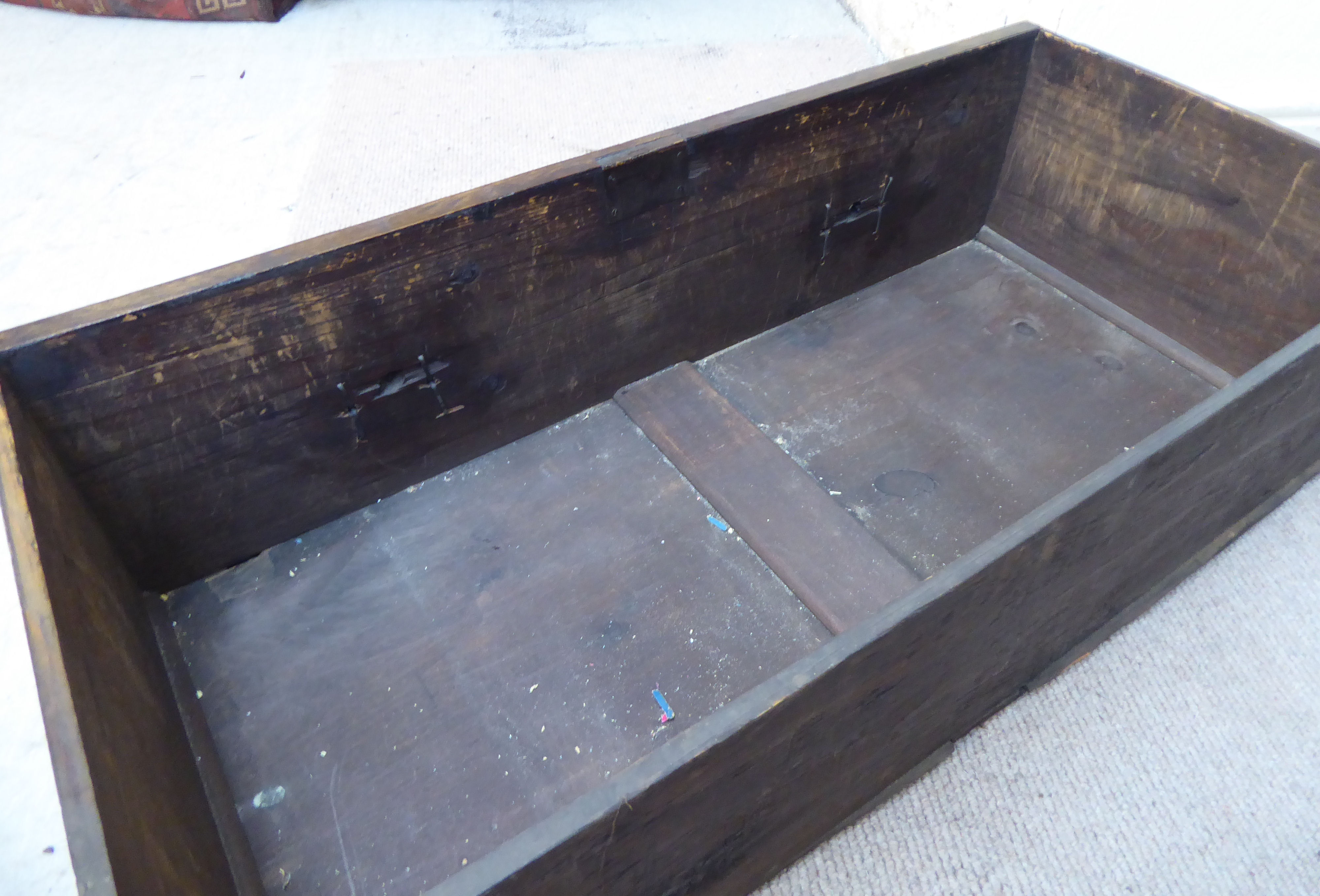 A George III walnut veneered chest on a later stand, - Image 11 of 12