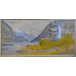 Tristram Ellis - 'Village on a fjord' watercolour bears a signature & dated 1898 6.