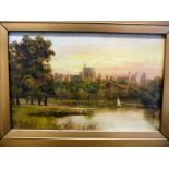 J Lewis - Windsor Castle from the river oil on canvas bears a signature 7.