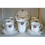 A Shelley china Vincent shape tea set (no.