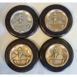 A series of three GMC & LCC Gibb Cup 1st, 2nd and 3rd Round embossed metal motorcycle trophies,